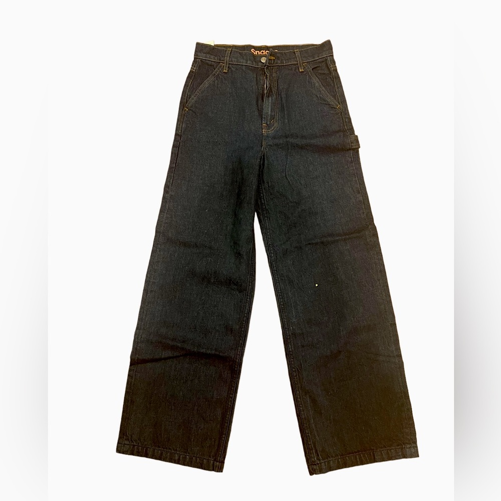 Snacks dark blue denim wide leg